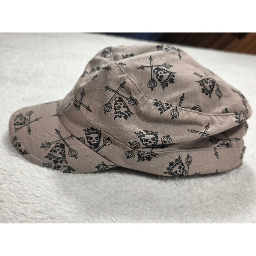 Disneyland Resort Cadet Hat OSFM Tan Skull Print Pirates of Caribbean Cap